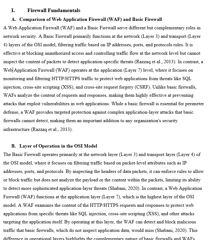 Answer to: Web Application Firewalls