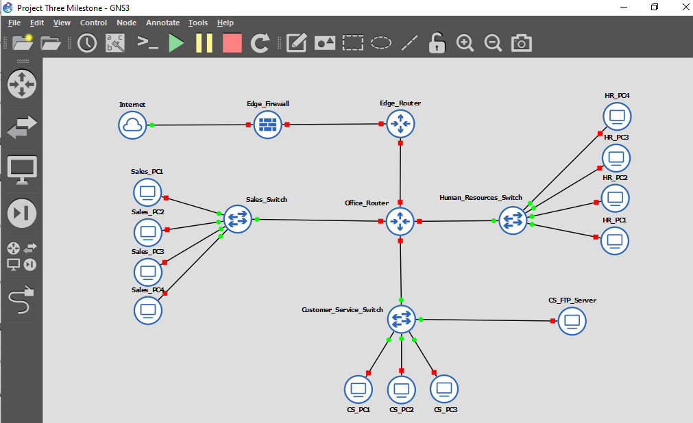 GNS3 Project three Milstone