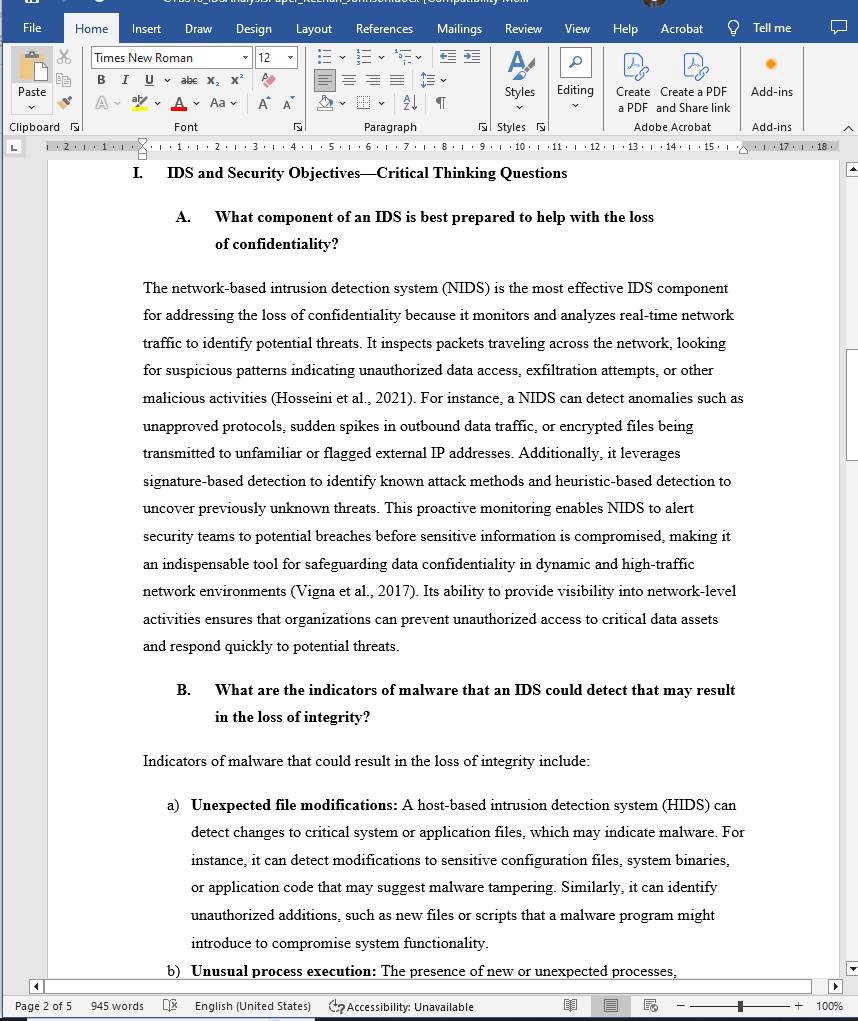 Answer: CYB 310 6-2 Project Two Submission: IDS Analysis Paper