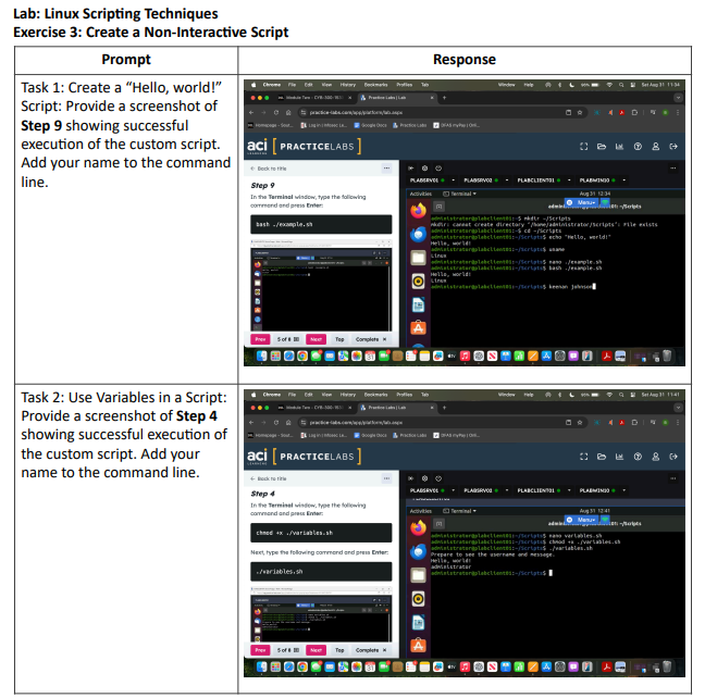 Answer CTB 300: Linux Scripting Techniques